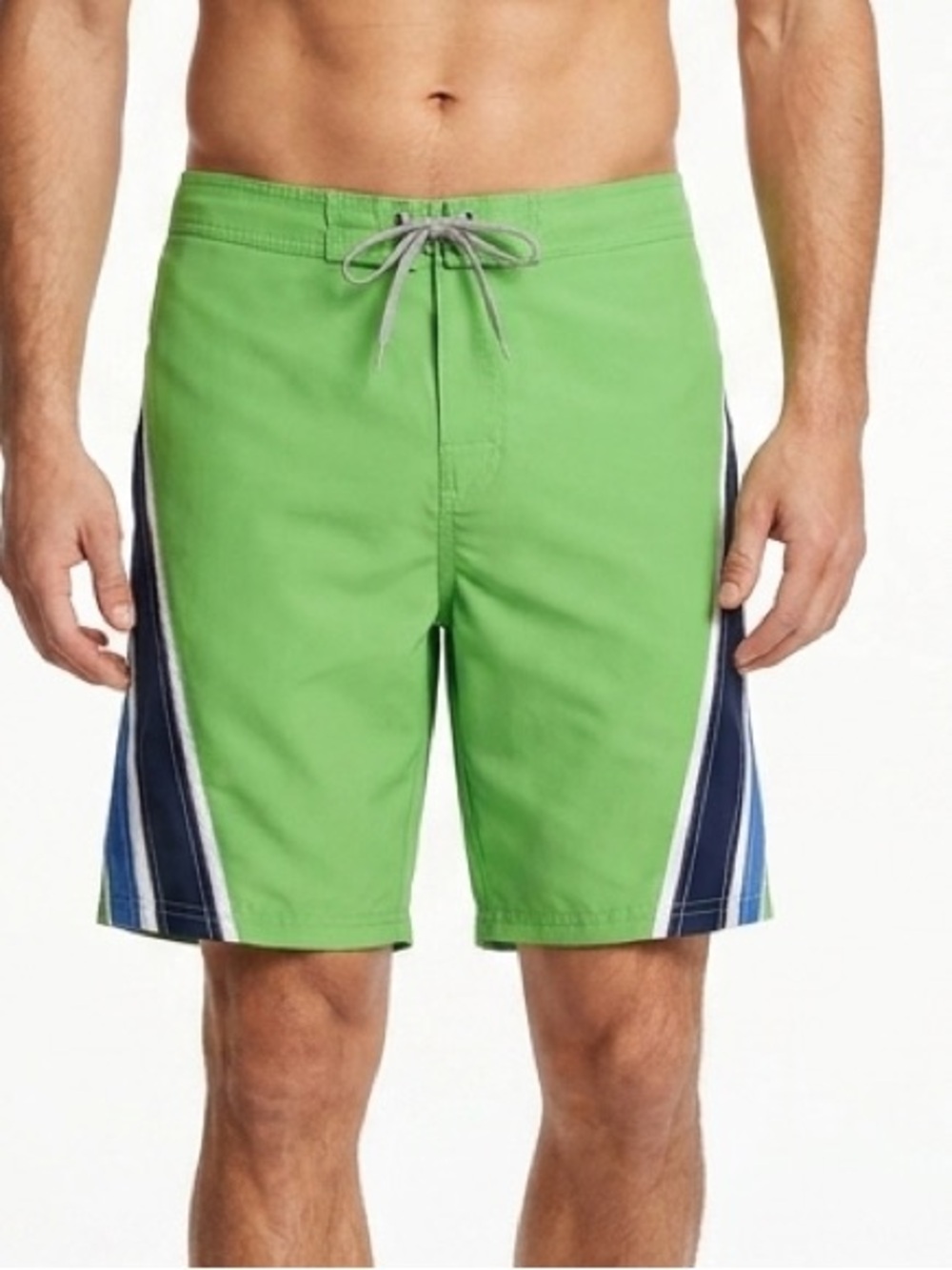 OXIDE Swim Trunks Green Navy Royal Blue White L Large EUC 10” Inseam